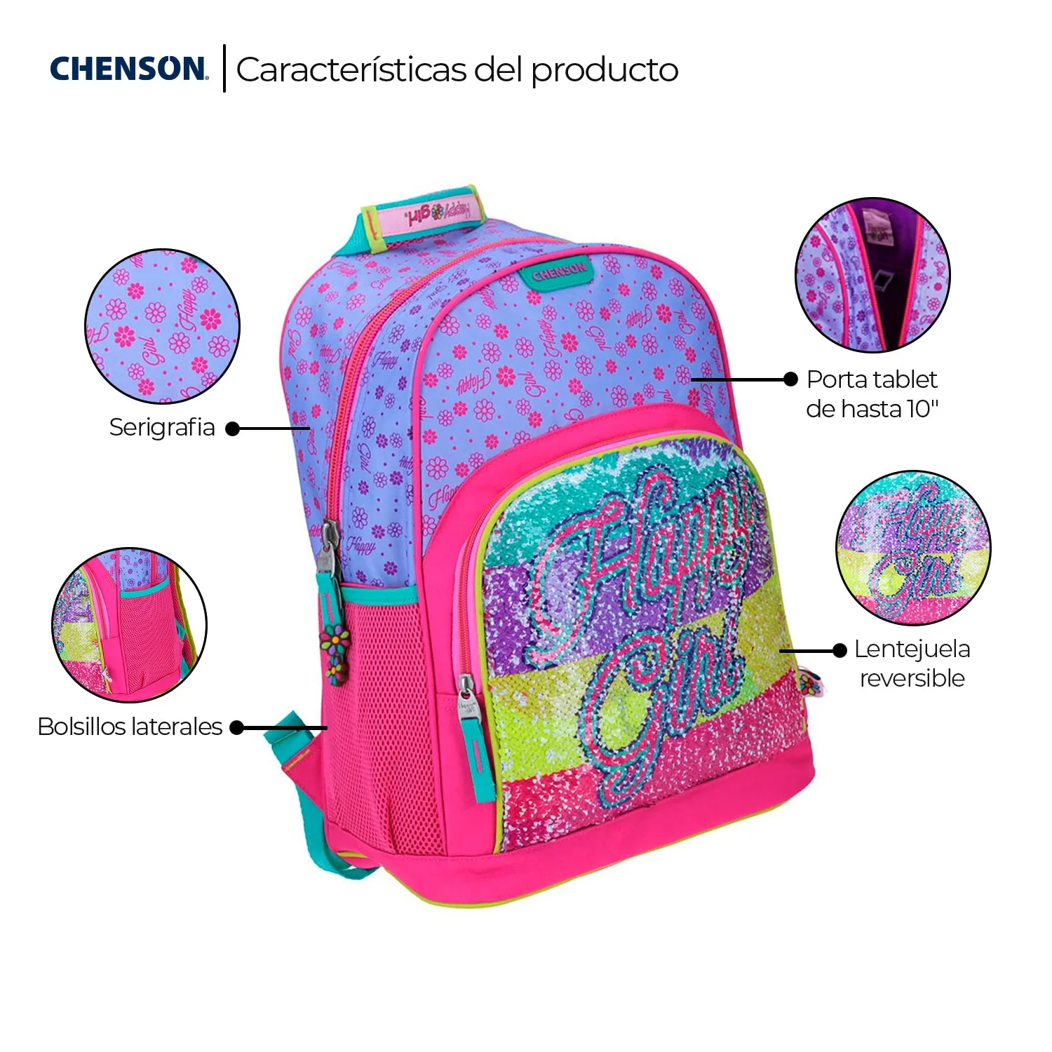 Mochila Grande | Happy Girl Chenson