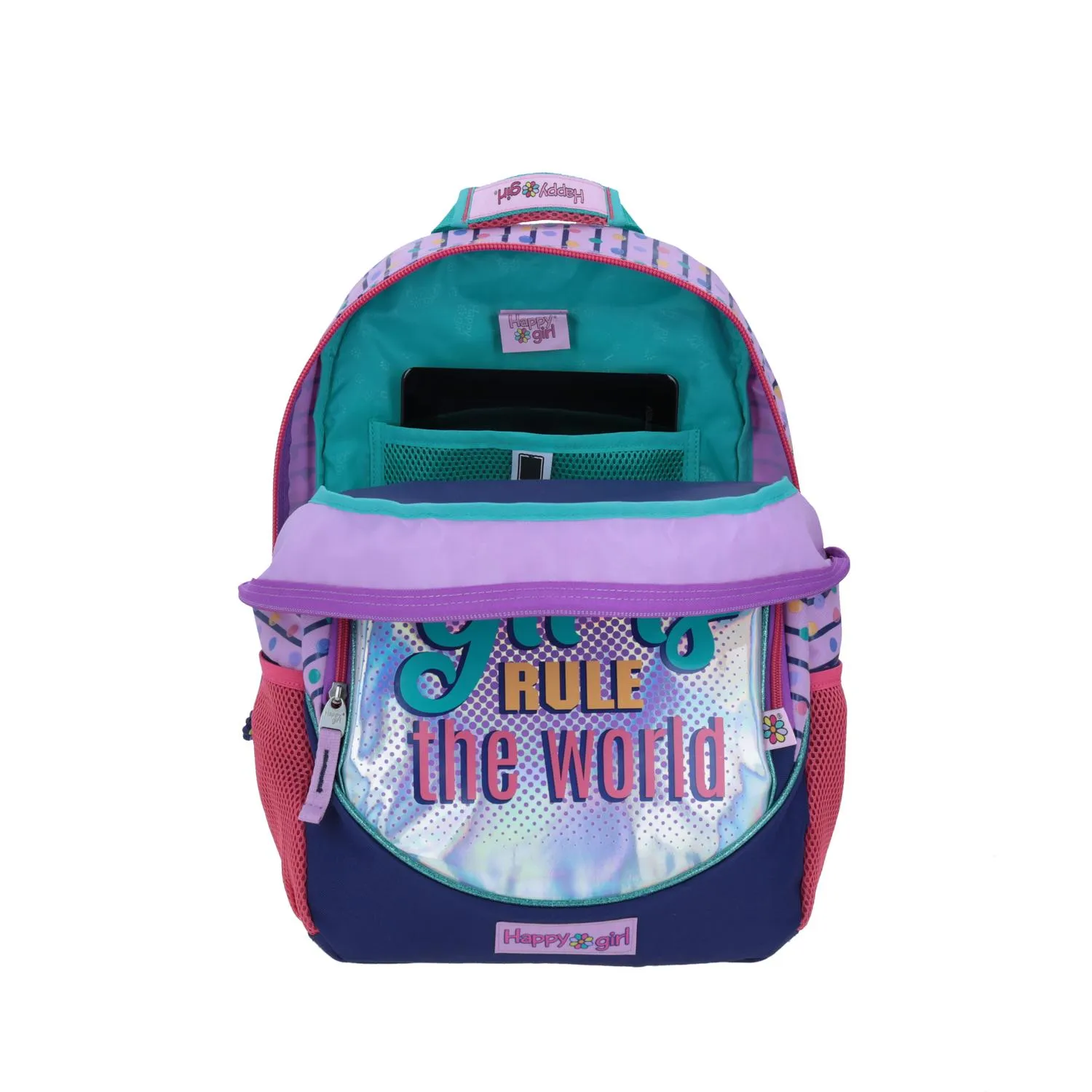 Mochila grande Purpura HAPPY GIRL Porta tablet.