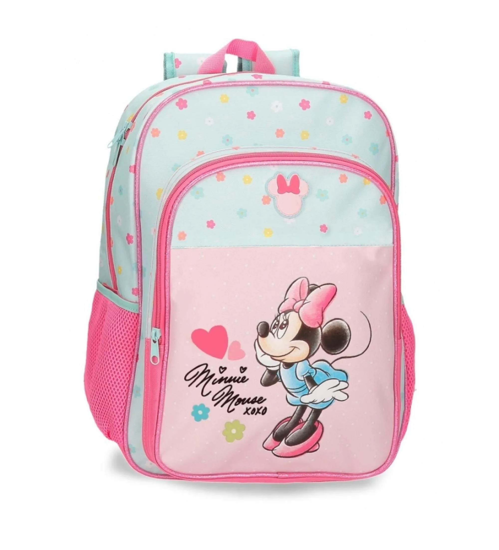 Mochila Minnie Imagine 40 cm adaptable a carro rosa