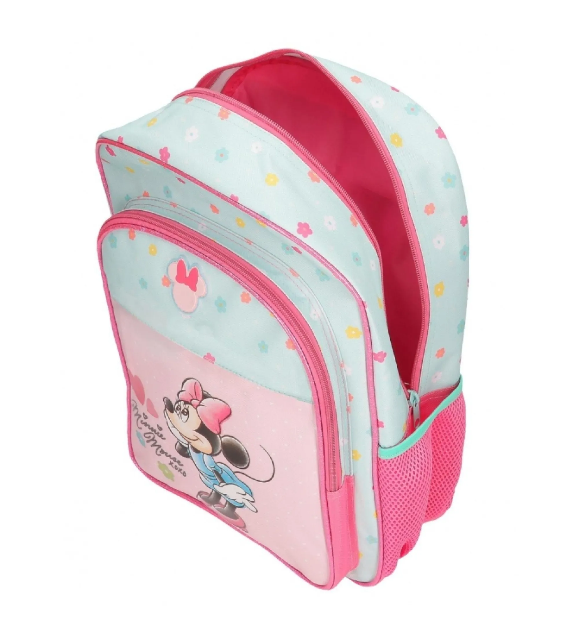 Mochila Minnie Imagine 40 cm adaptable a carro rosa