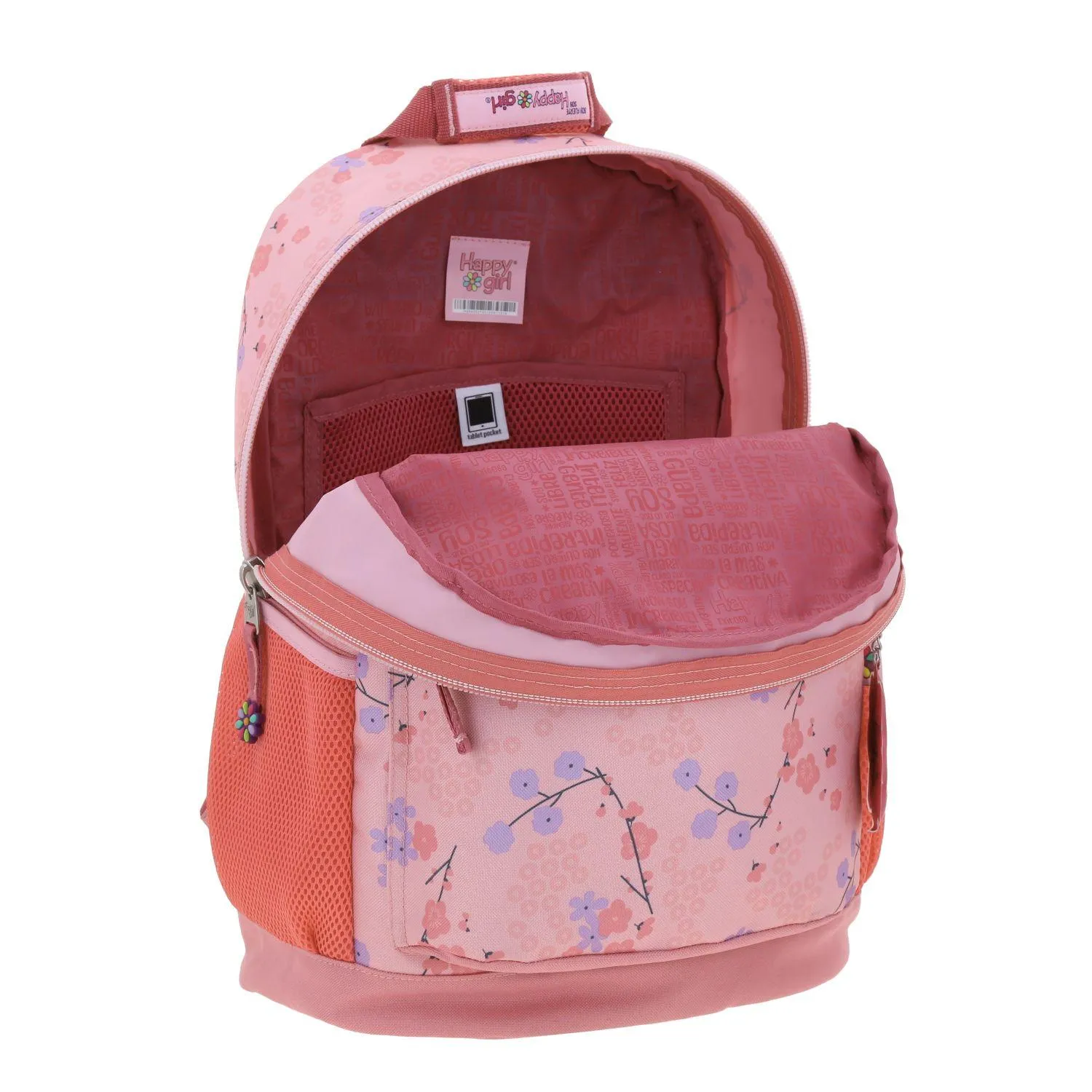 Mochila Rosa Con Porta Tablet Para Nia Happy Girl By Chenson Saku