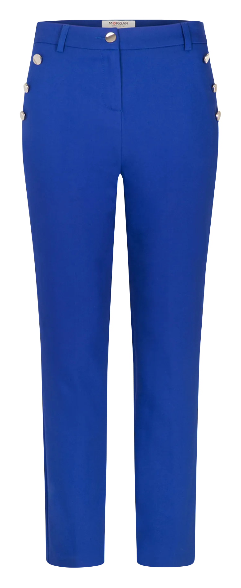 MORGAN PRATY.F  PANTALóN AJUSTADO 7/8 CON BOTONES DE MEZCLA DE ALGODóN EN AZUL