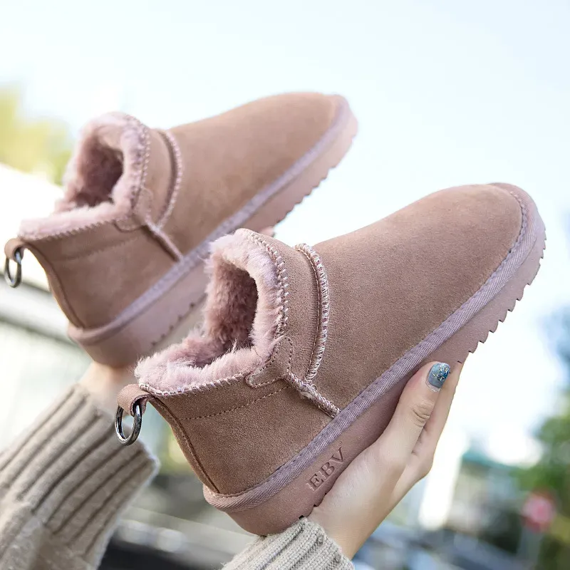 Nuevas botas de nieve para mujeres botas cortas zapatos de pan zapatos de algodón nevada