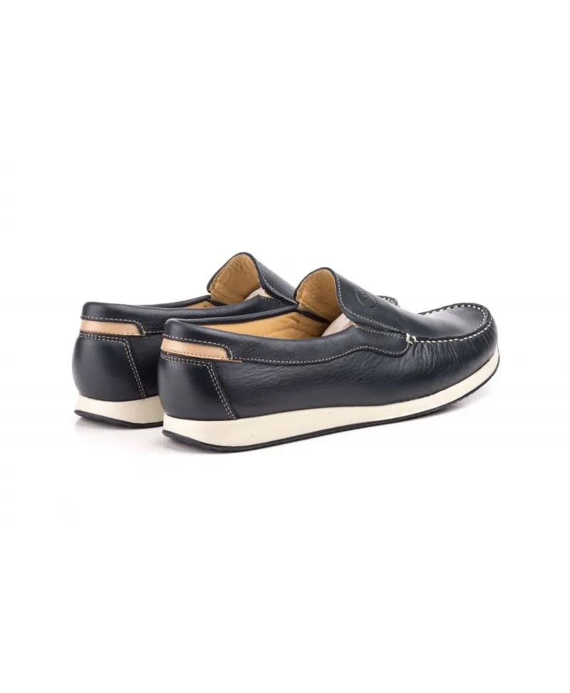 Náuticos Mocasín Hombre Piel Marino Cuero