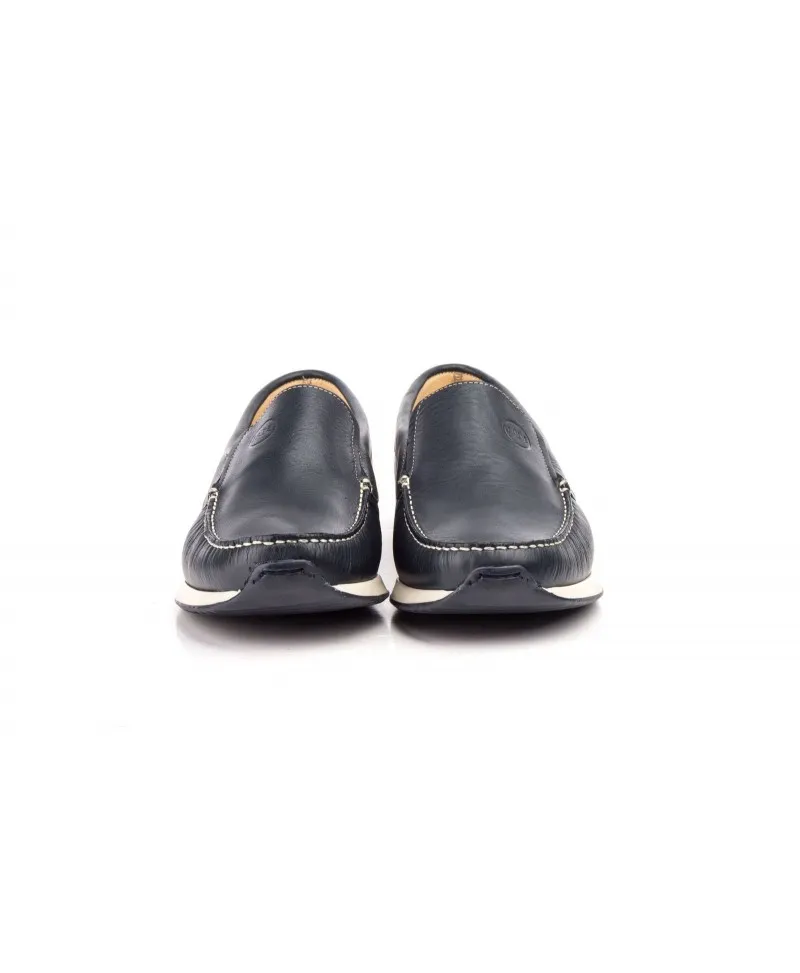 Náuticos Mocasín Hombre Piel Marino Cuero