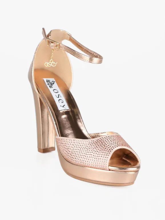 Osey Sandalia alta con pedrería para mujer