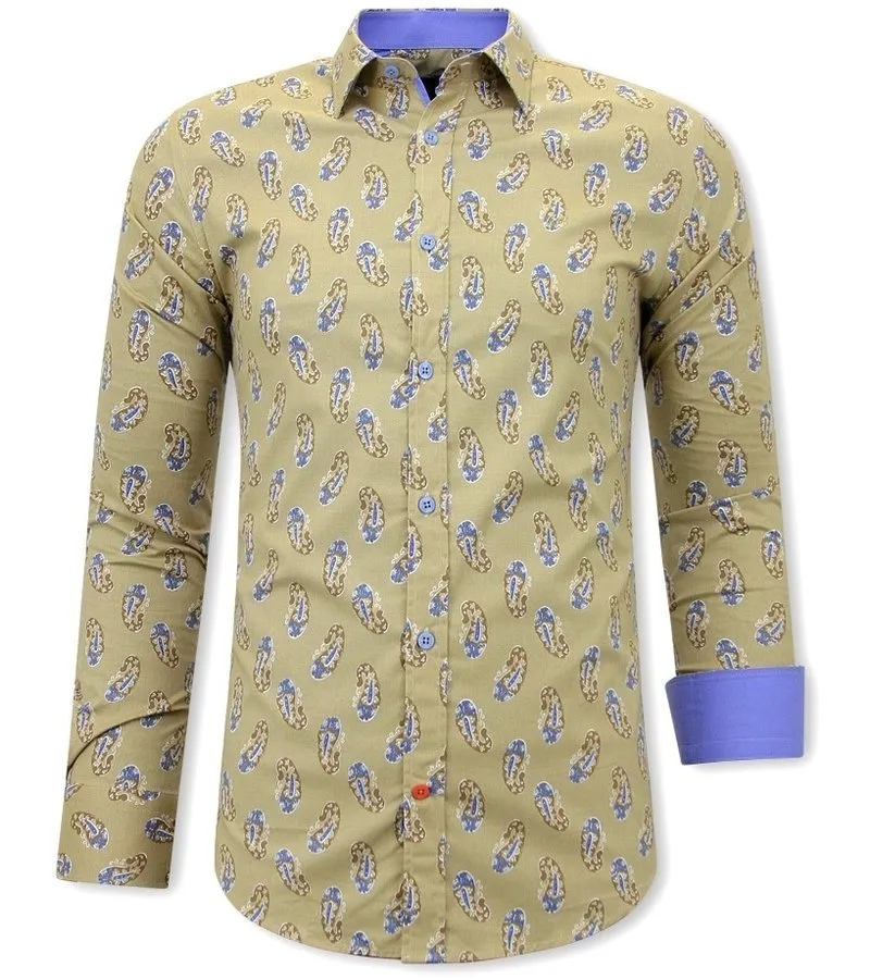 PAISLEY CAMISAS HOMBRE SLIM FIT  3089  MARRóN