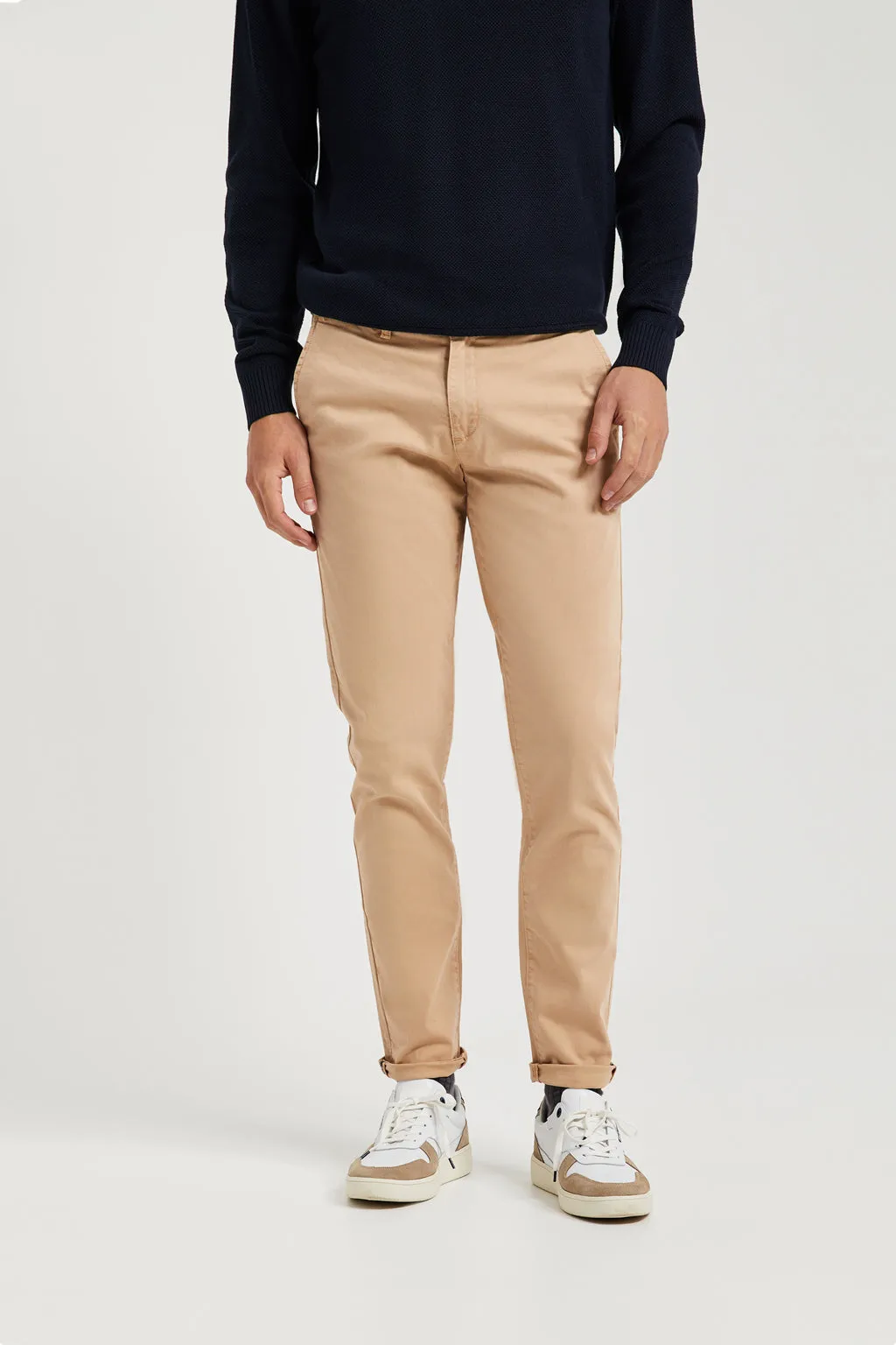 Pantalón chino arena de algodón elástico con detalles Polo Club