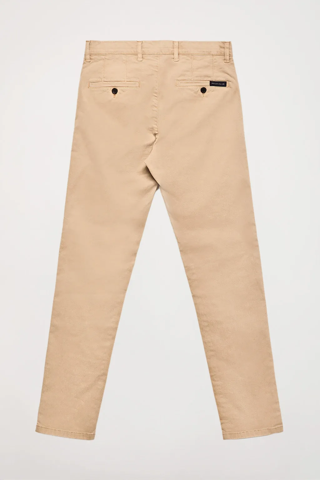 Pantalón chino arena de algodón elástico con detalles Polo Club