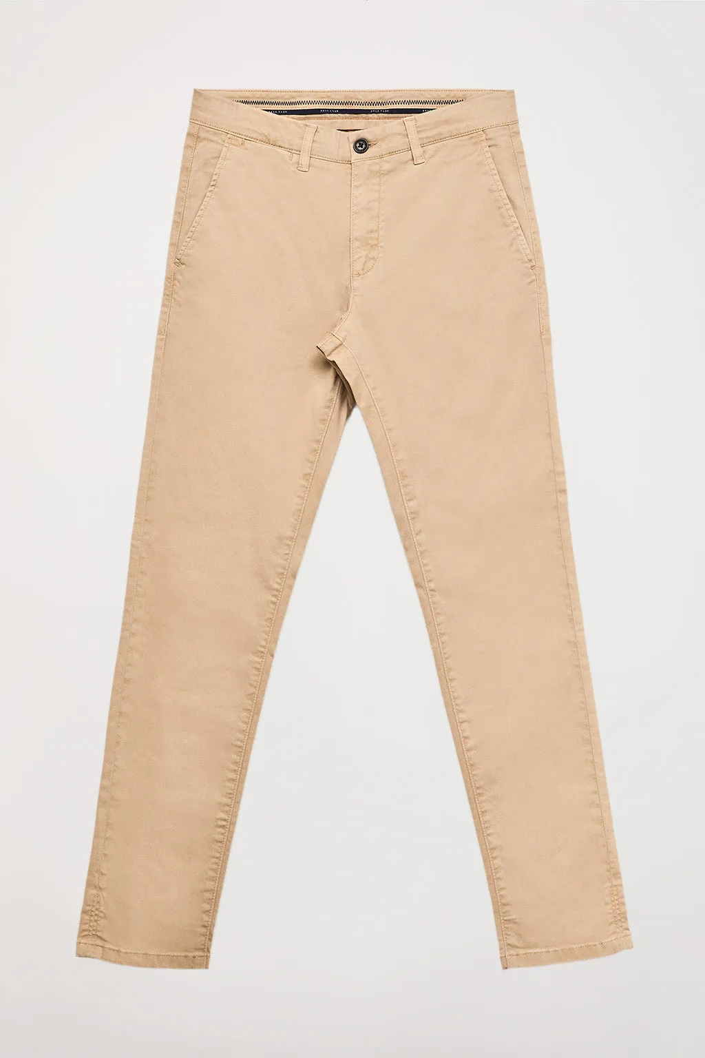 Pantalón chino arena de algodón elástico con detalles Polo Club