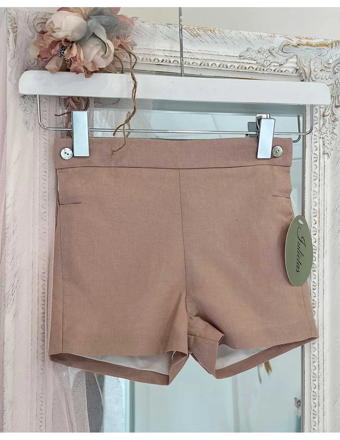 Pantalón Corto Niño Ceremonia Rosa Palo Julietas