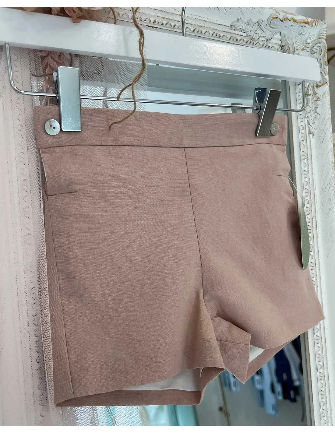 Pantalón Corto Niño Ceremonia Rosa Palo Julietas