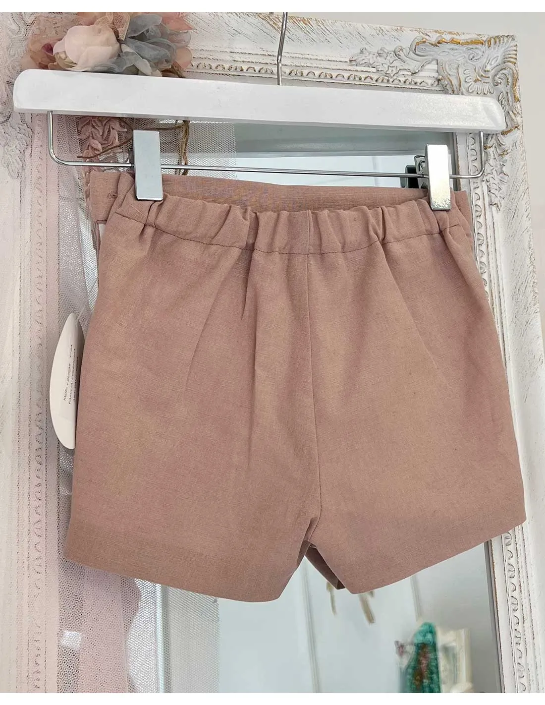 Pantalón Corto Niño Ceremonia Rosa Palo Julietas