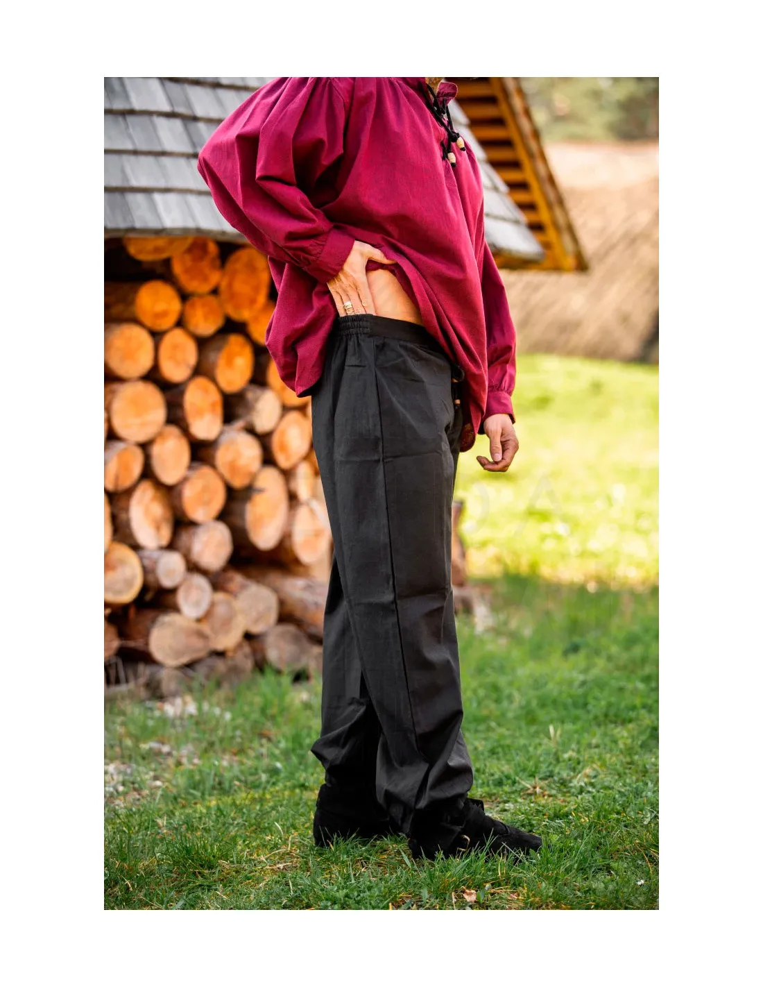 Pantalón medieval Gerold, color negro