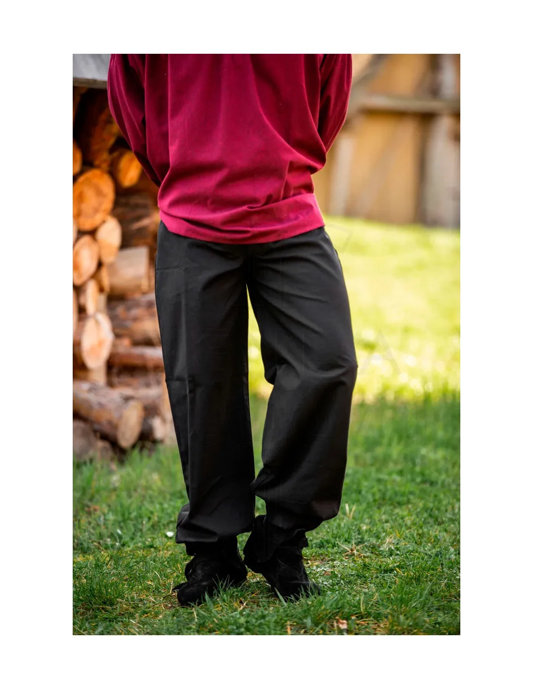 Pantalón medieval Gerold, color negro