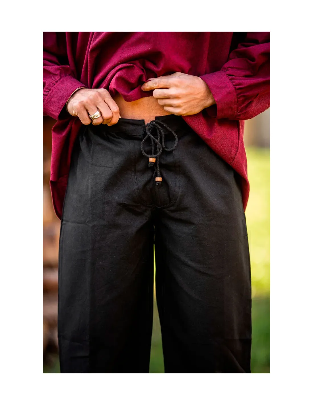 Pantalón medieval Gerold, color negro