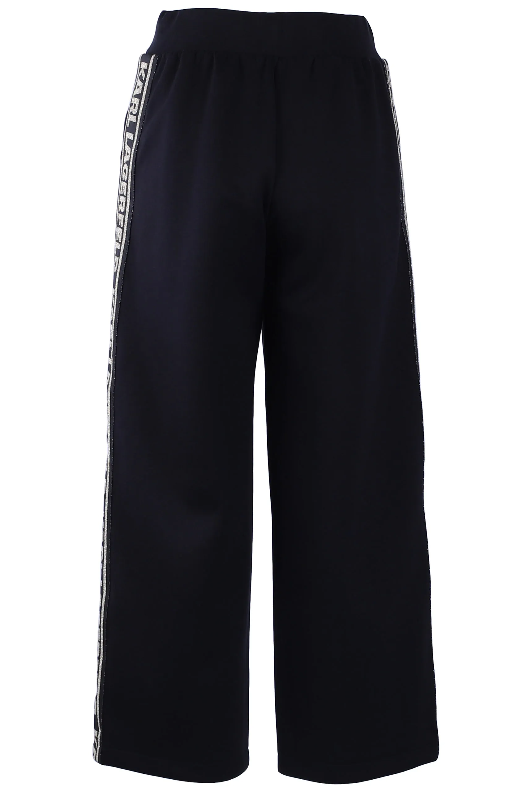 Pantalón negro con bandas laterales doradas