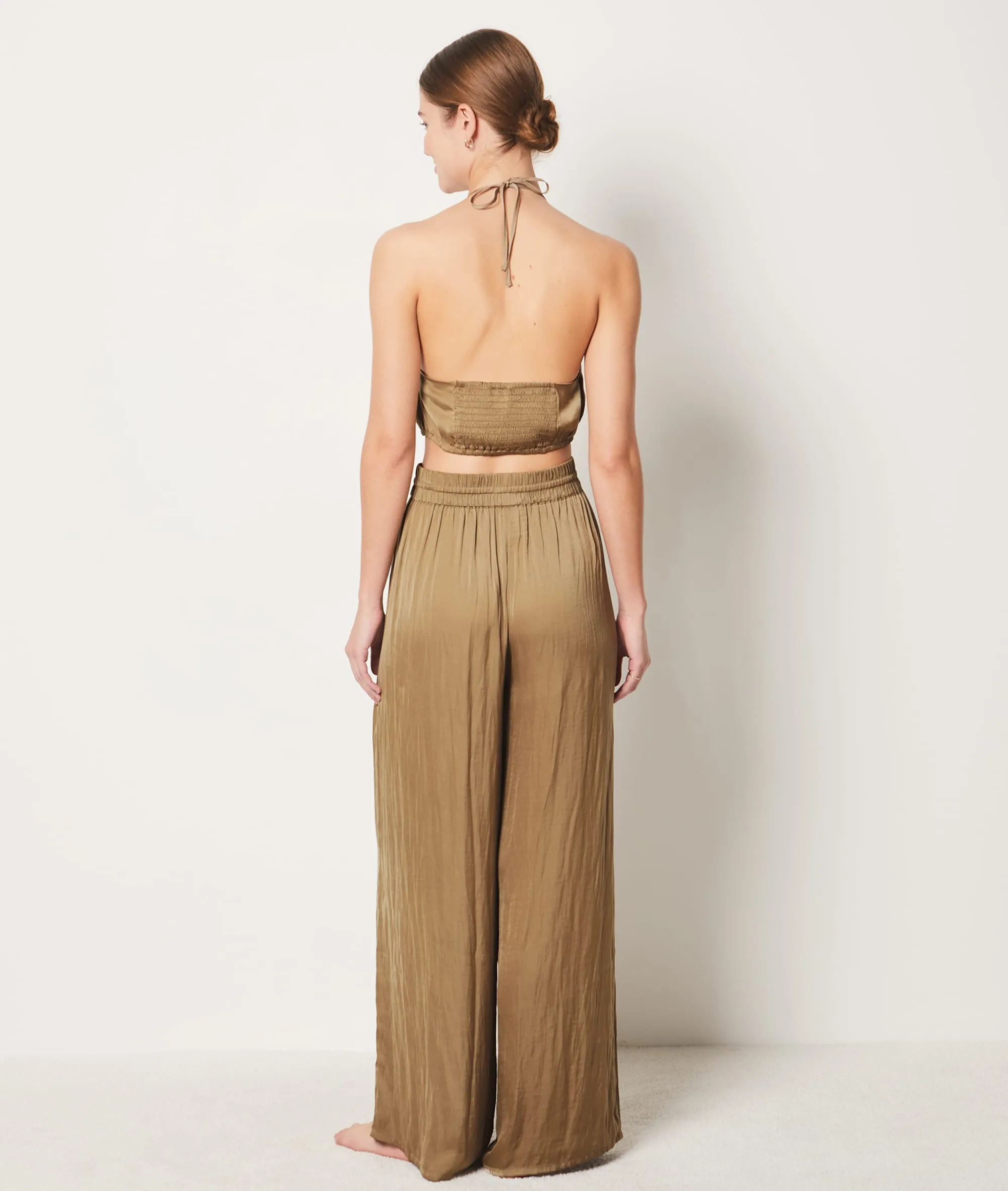 PANTALóN SATINADO ANCHO CHEETA VERT  ETAM