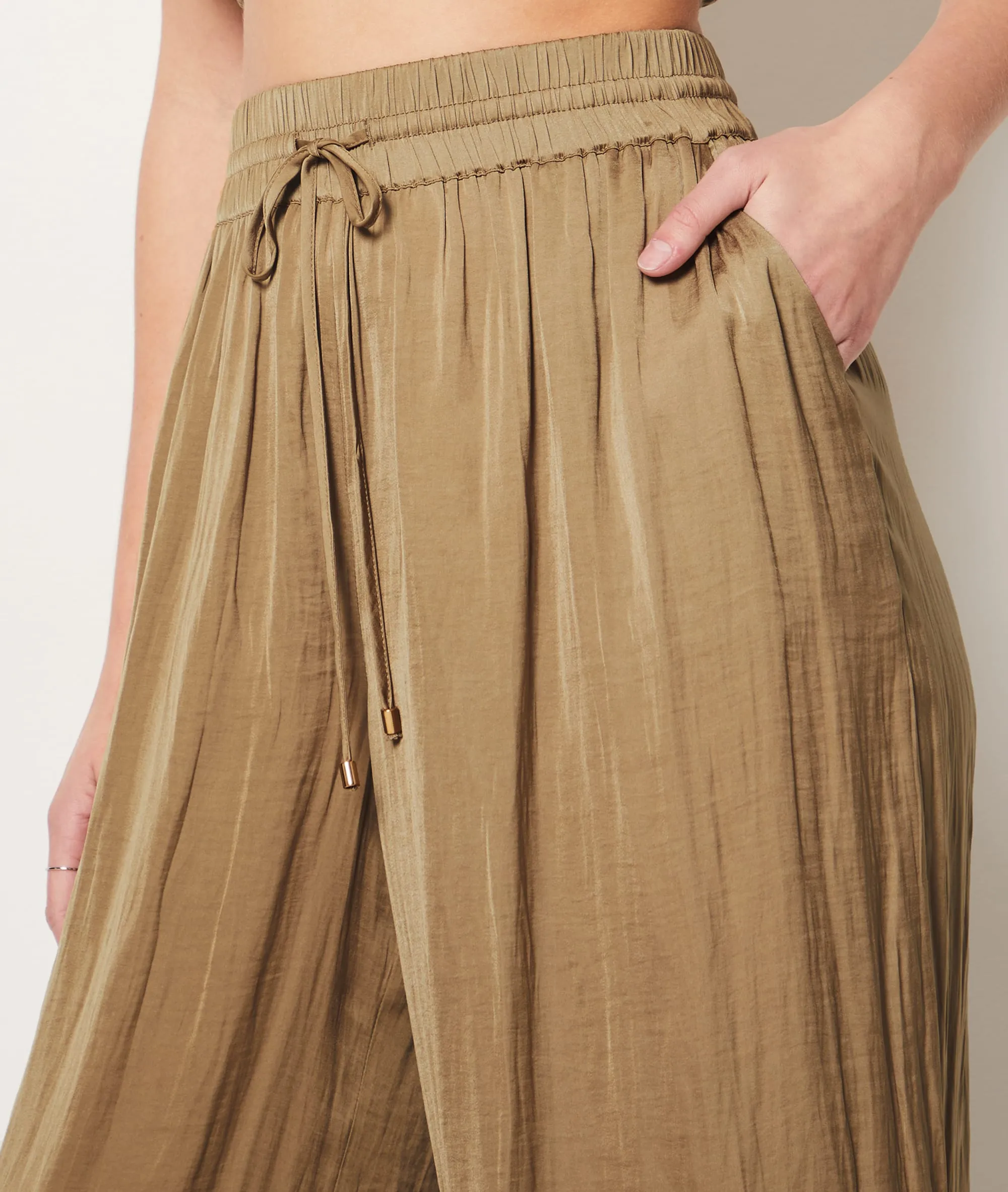 PANTALóN SATINADO ANCHO CHEETA VERT  ETAM