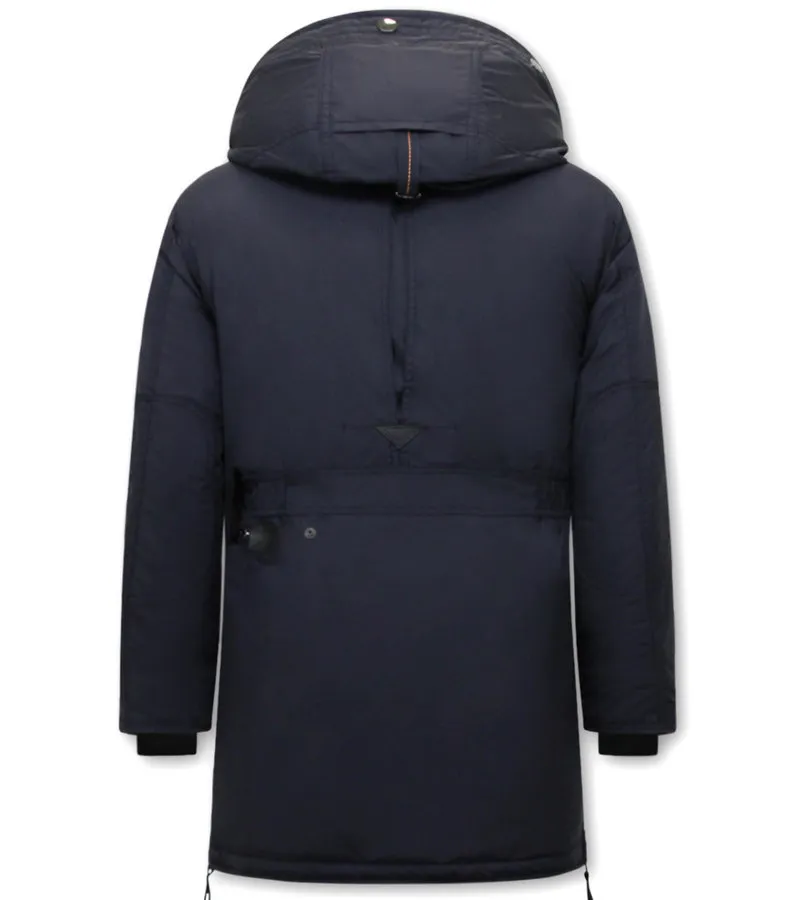 PARKA LARGA HOMBRE CON CAPUCHA  1773  AZUL