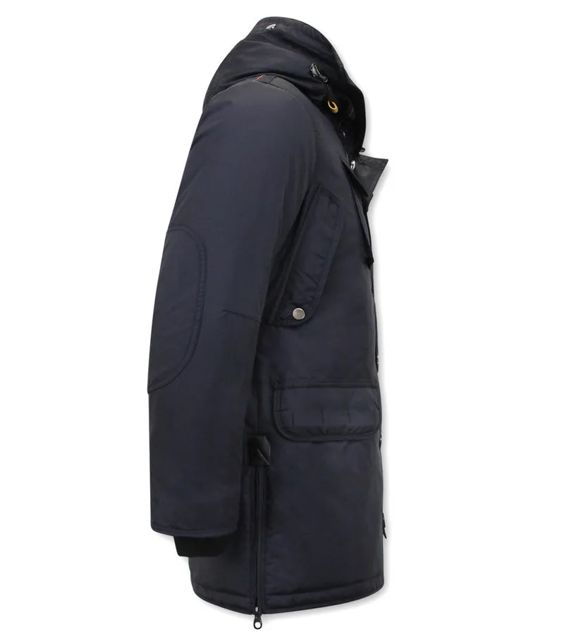 PARKA LARGA HOMBRE CON CAPUCHA  1773  AZUL