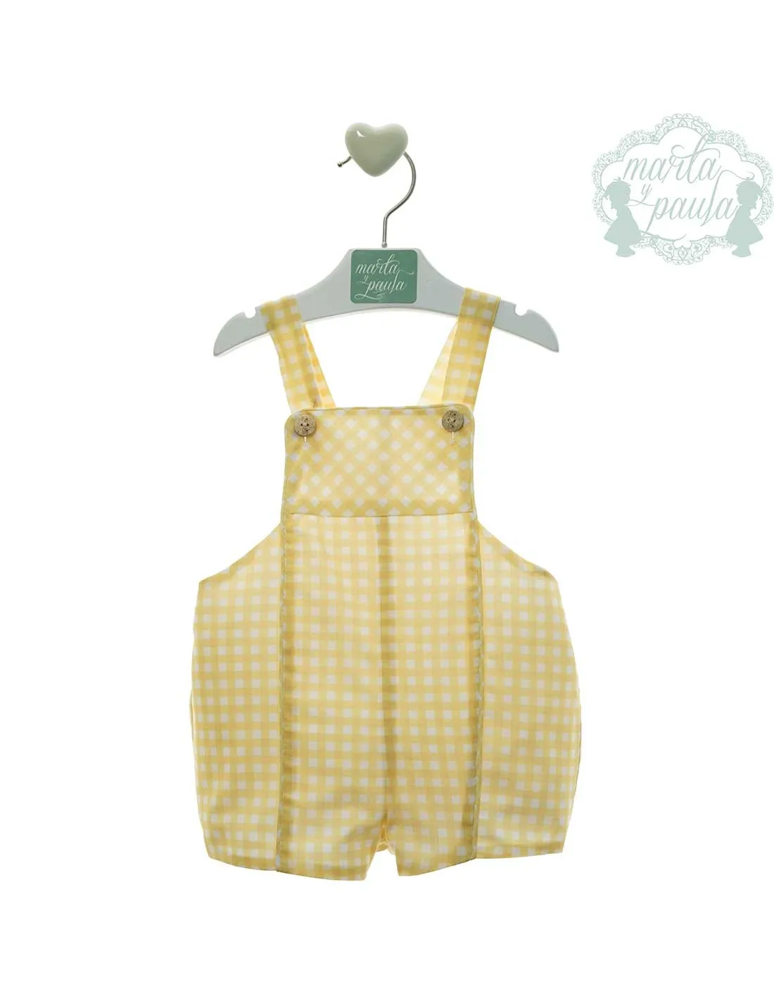 Peto Bebé Niño Marta y Paula Familia Arpa Vichy Amarillo