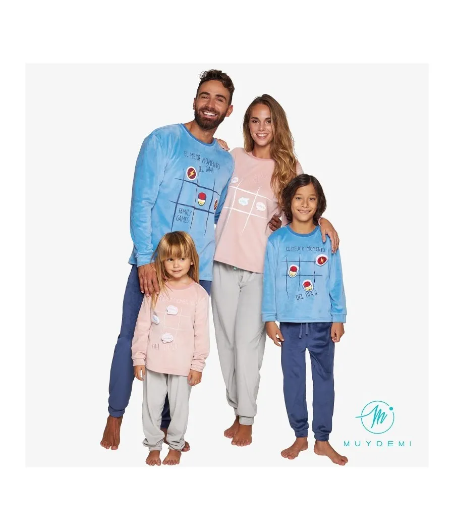 Pijama térmico niño invierno Muidemi azul microcoralina