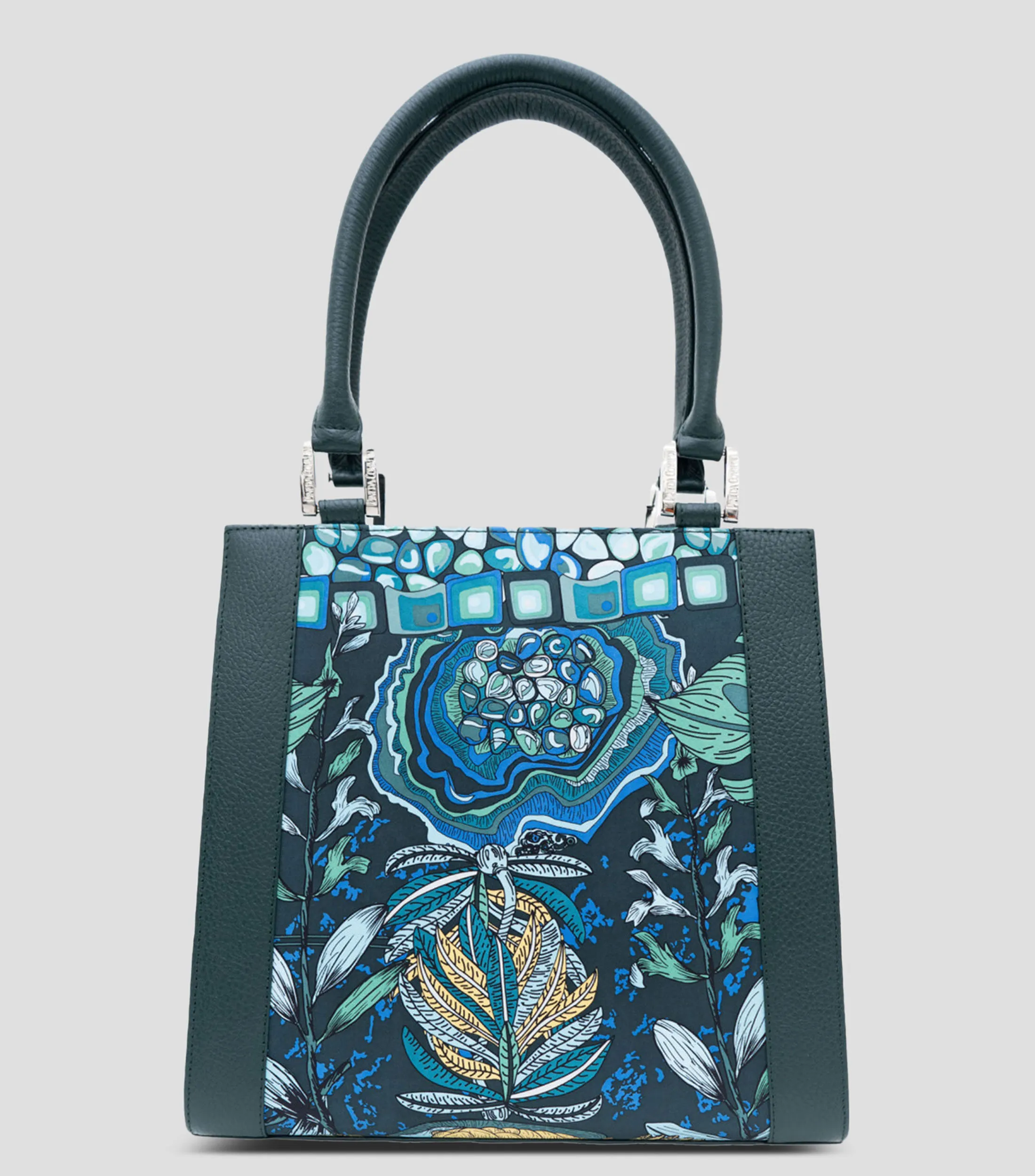 Pineda Covalin Bolso satchel Máscara Jade en piel y seda Mujer