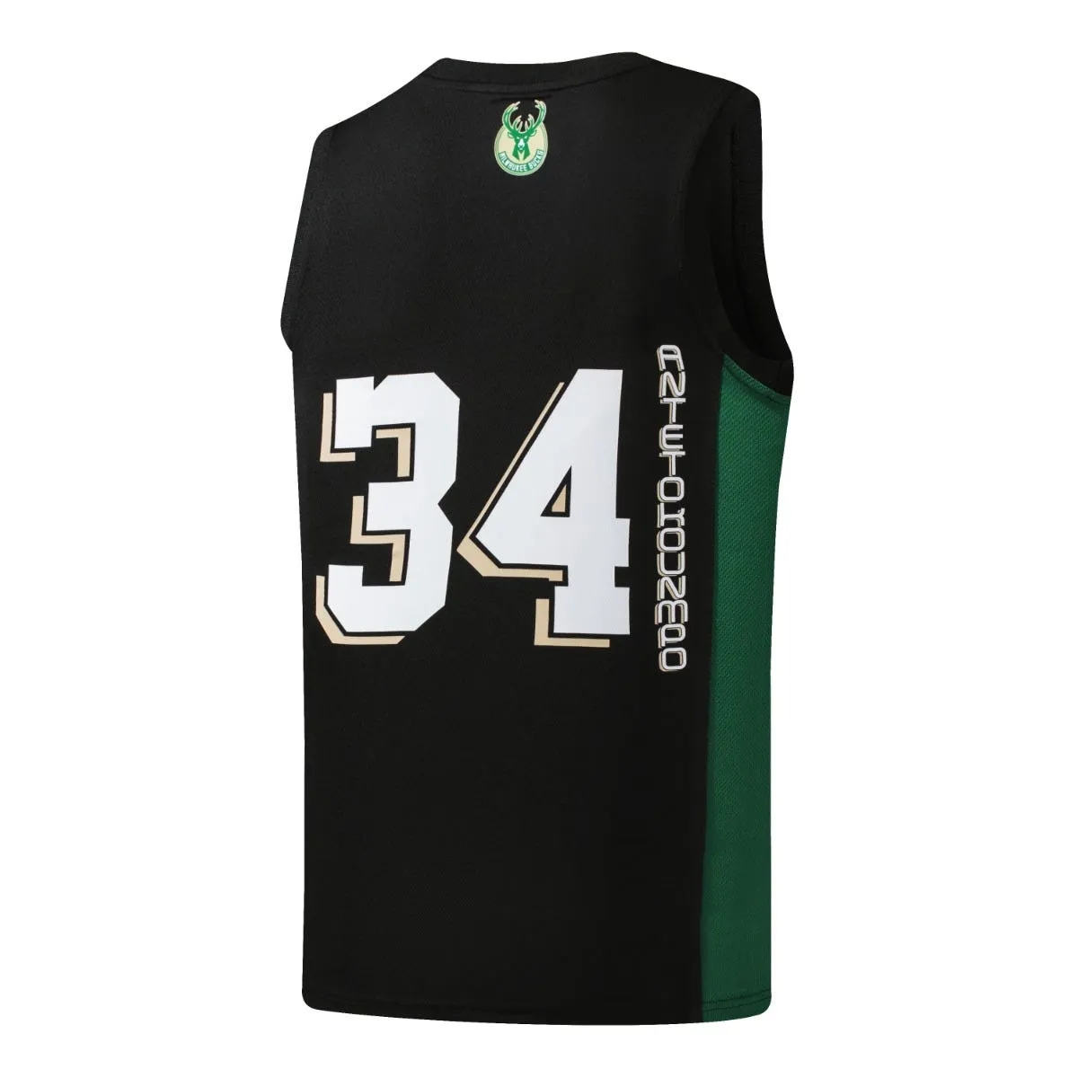 Polera Sin Mangas Básquetbol Hombre NBA Milwaukee Bucks Giannis Antetokounmpo Negra 