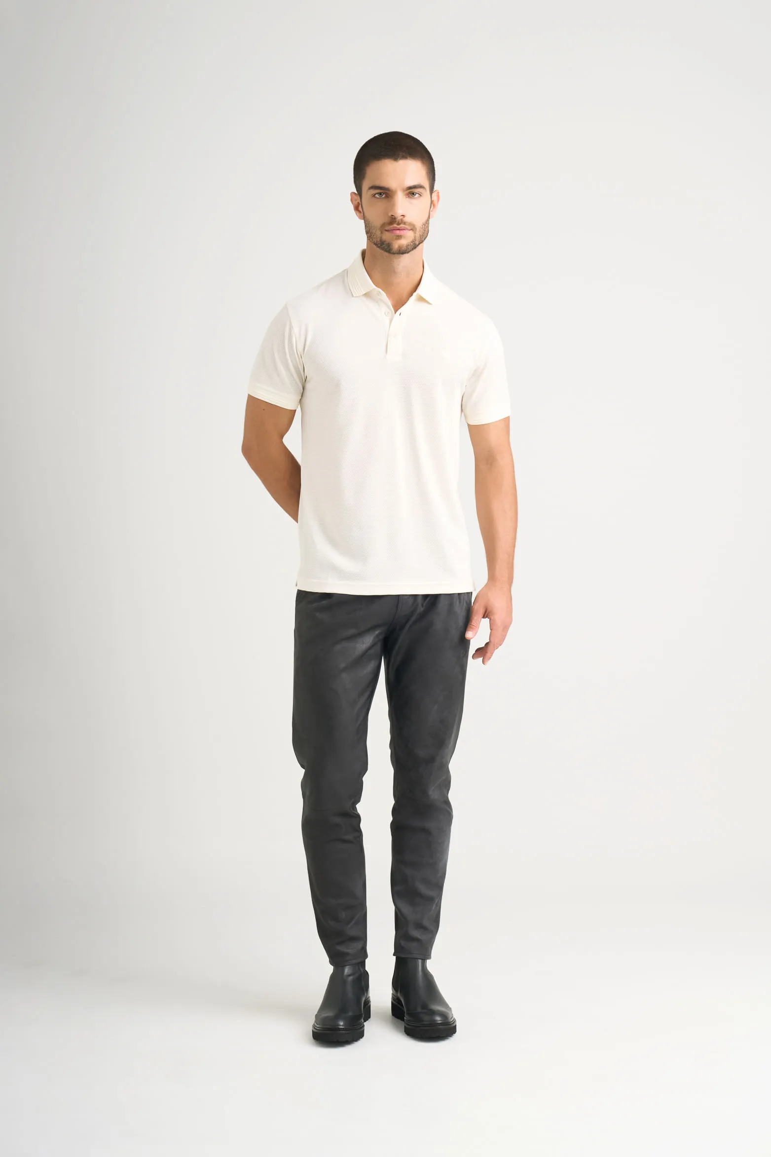 Polo Lucca manga corta para hombre texturizada