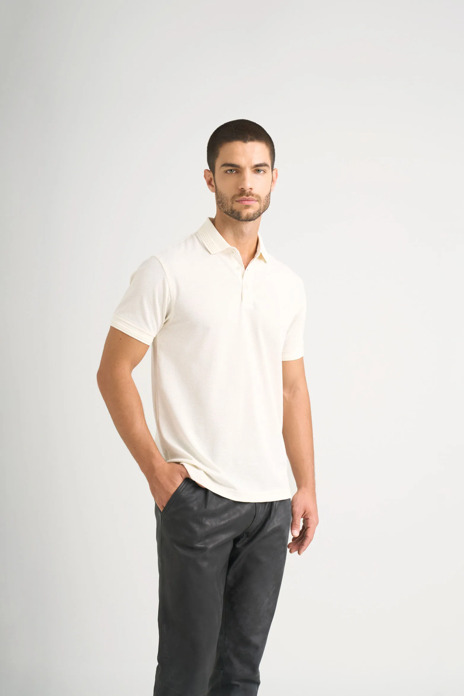 Polo Lucca manga corta para hombre texturizada