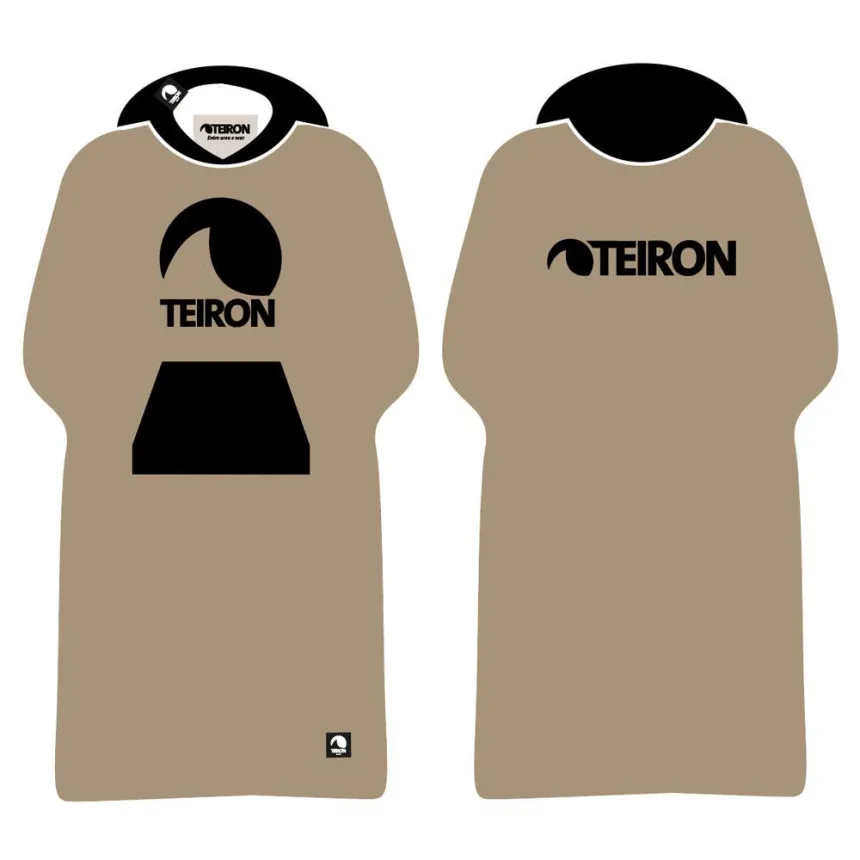 Poncho Teiron Unisex En Camel Y Negro