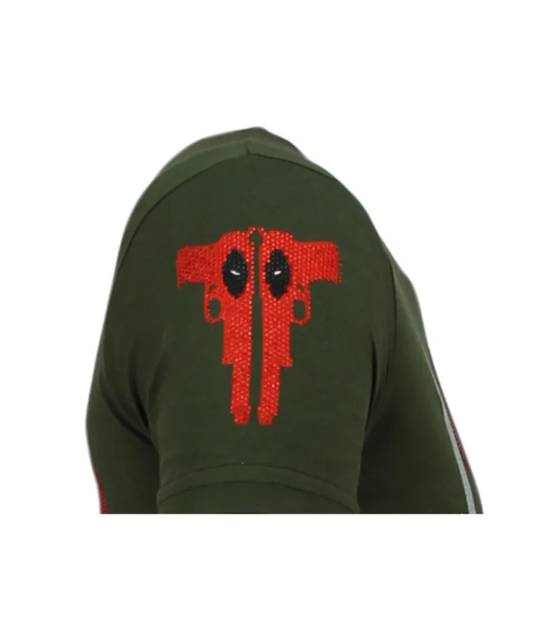 PSYCHO MOUSE RHINESTONE  CAMISETAS HOMBRE  6321G  VERDE