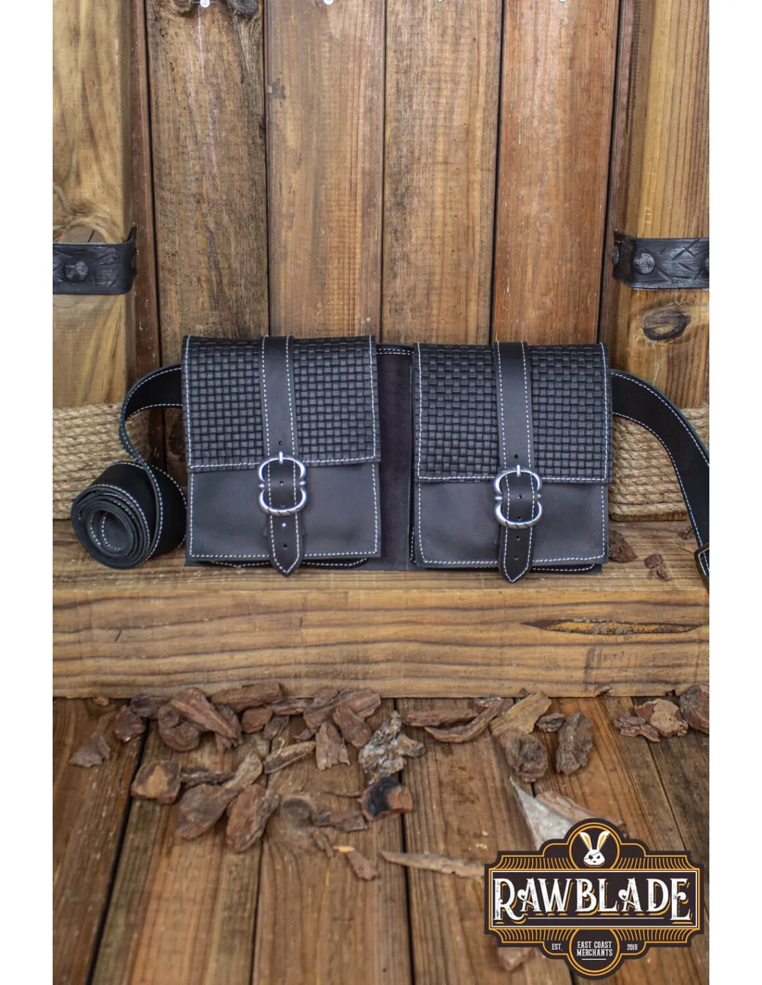 RIñONERA MEDIEVAL DOBLE VALIANT  NEGRO