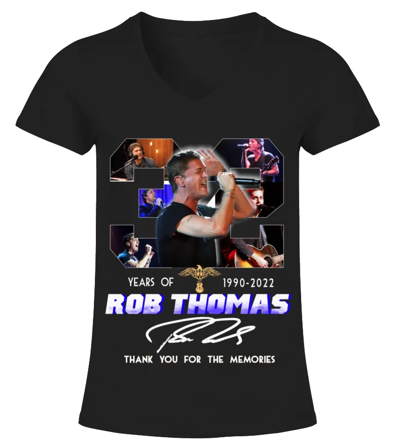 ROB THOMAS 32 YEARS OF 19902022 CAMISETA CUELLO PICO MUJER