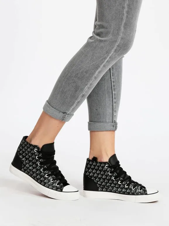 Roccobarocco Zapatillas altas de mujer con estampado