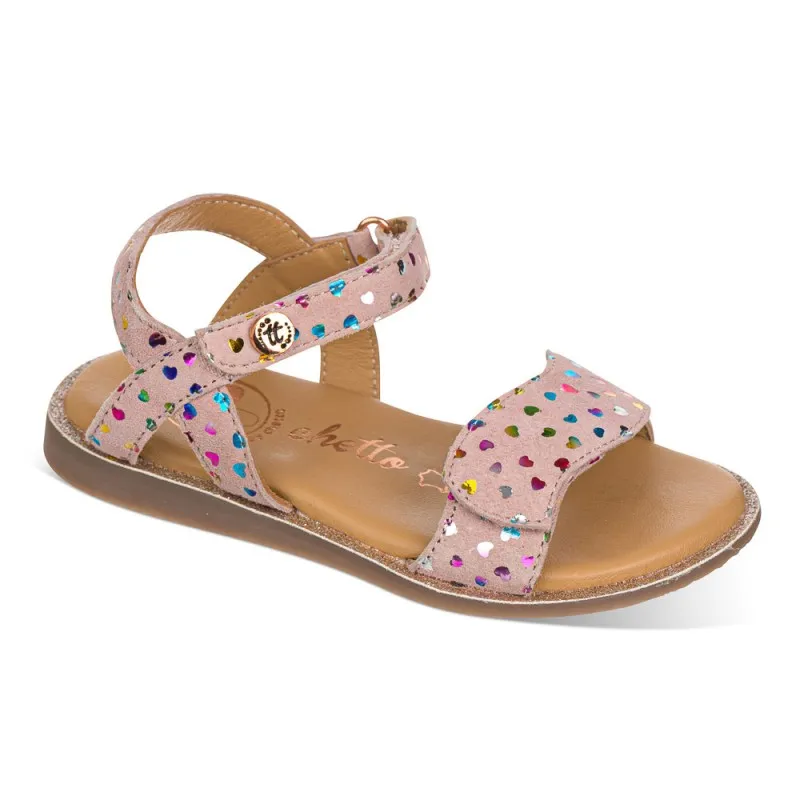 Sandalia de estampado corazones