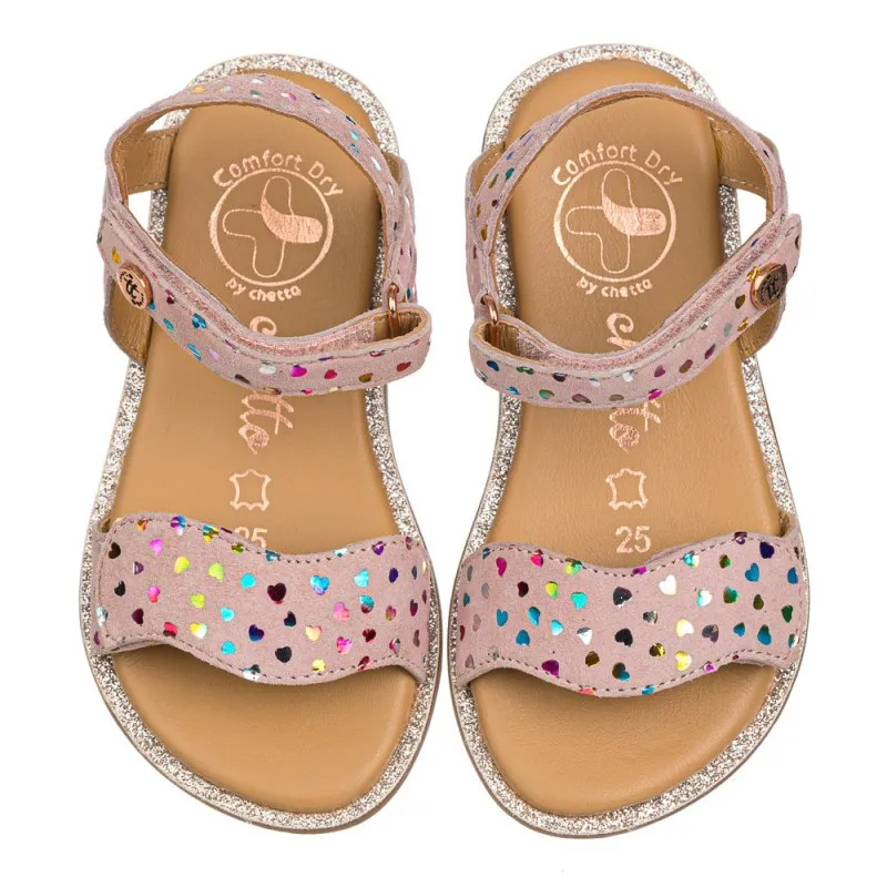 Sandalia de estampado corazones