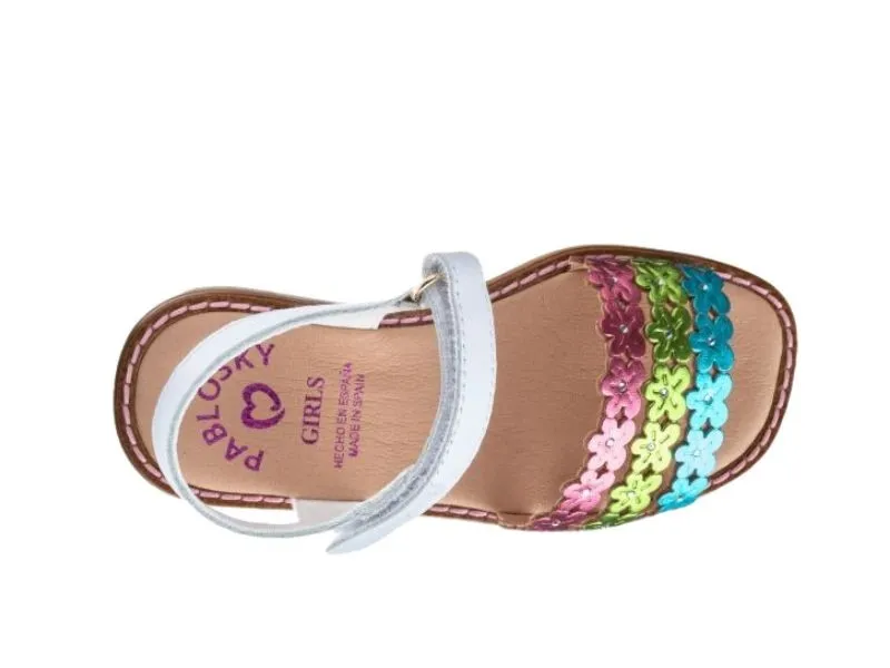 SANDALIA PLANA DE PIEL MULTICOLOR PABLOSKY 427800