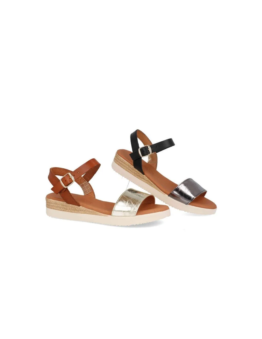 Sandalias mujer piel metalizadas