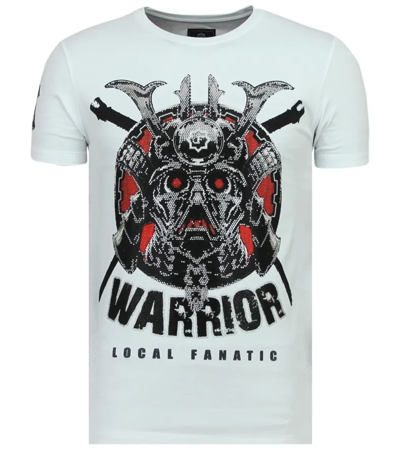 SAVAGE SAMURAI RHINESTONE  CAMISETA HOMBRE  6327W  BLANCO