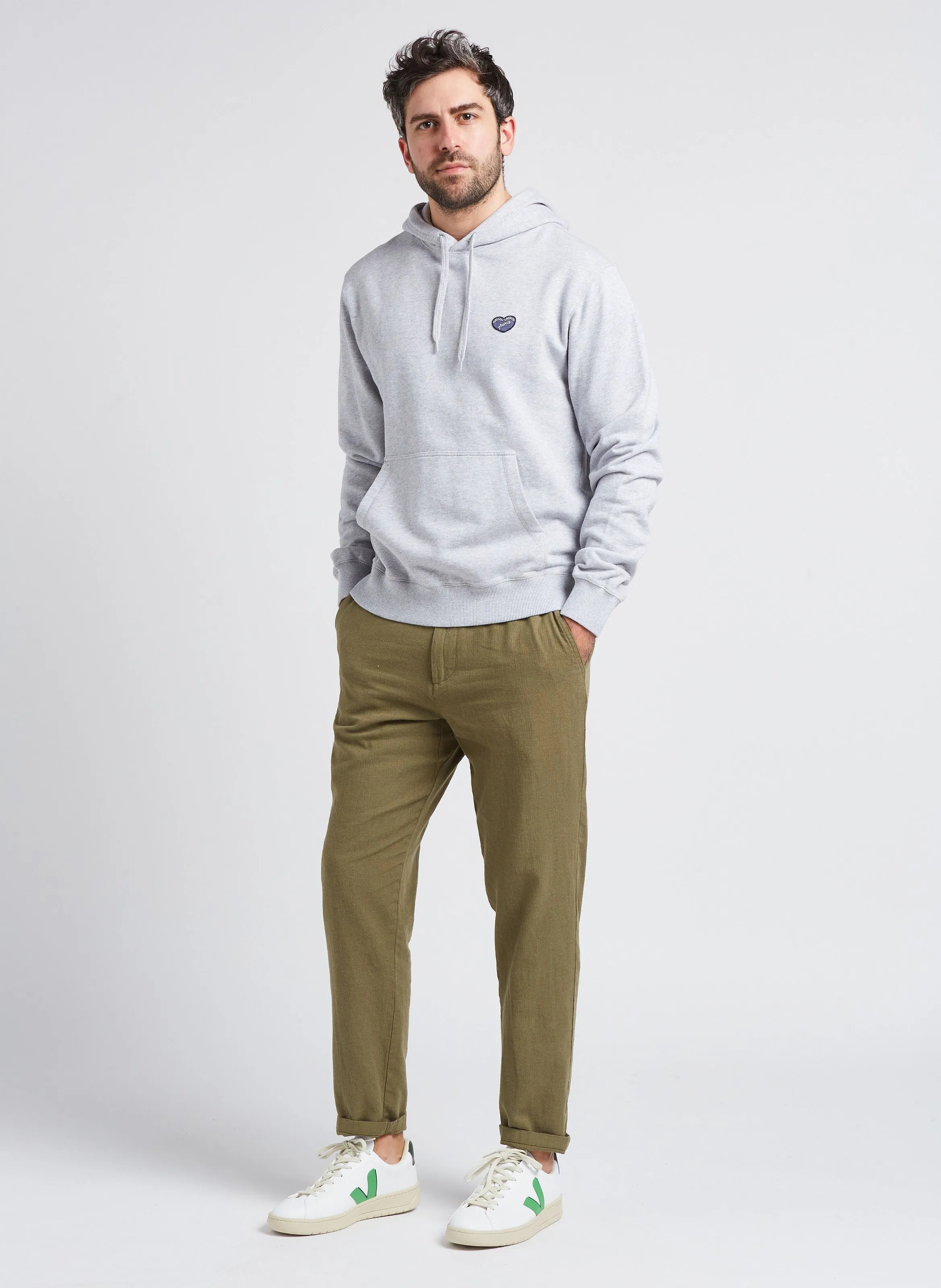 SELECTED Pantalón recto de mezcla de algodón orgánico en marron