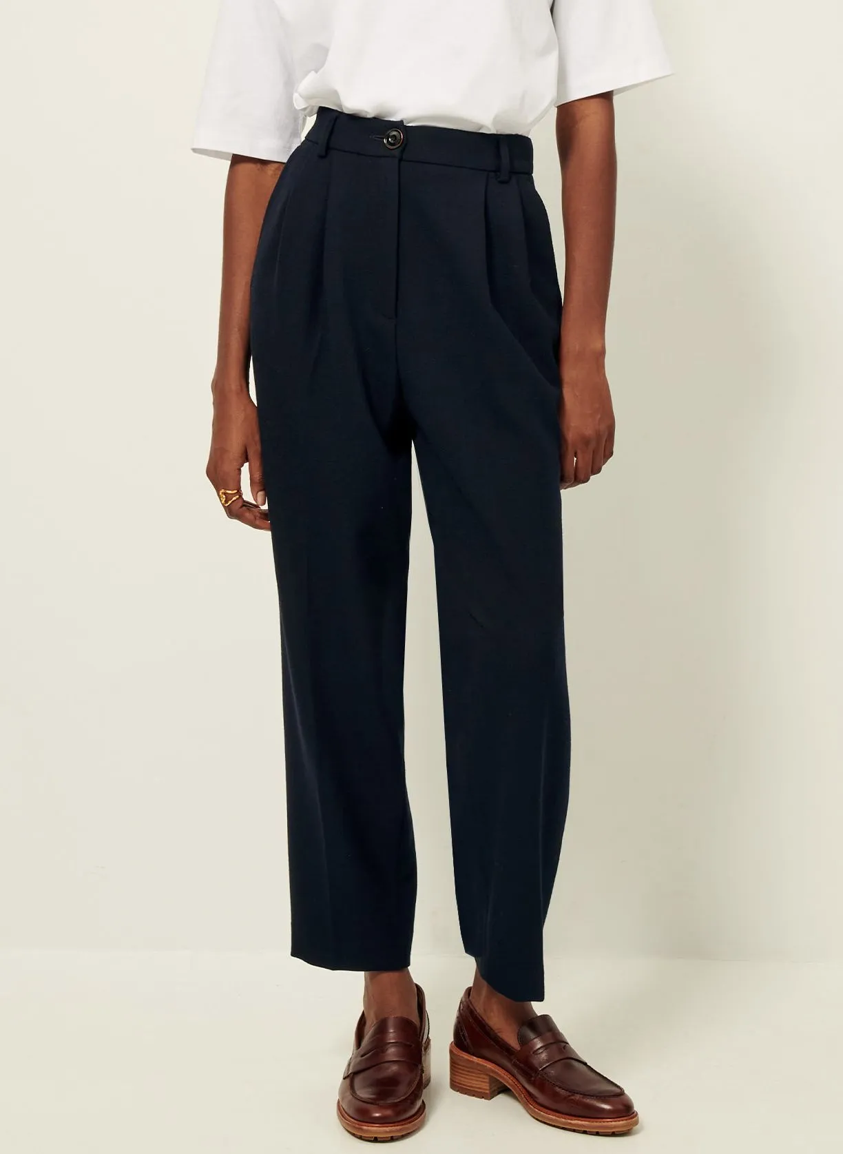 SESSUN TIMOTHY  PANTALóN RECTO DE TALLE ALTO EN AZUL