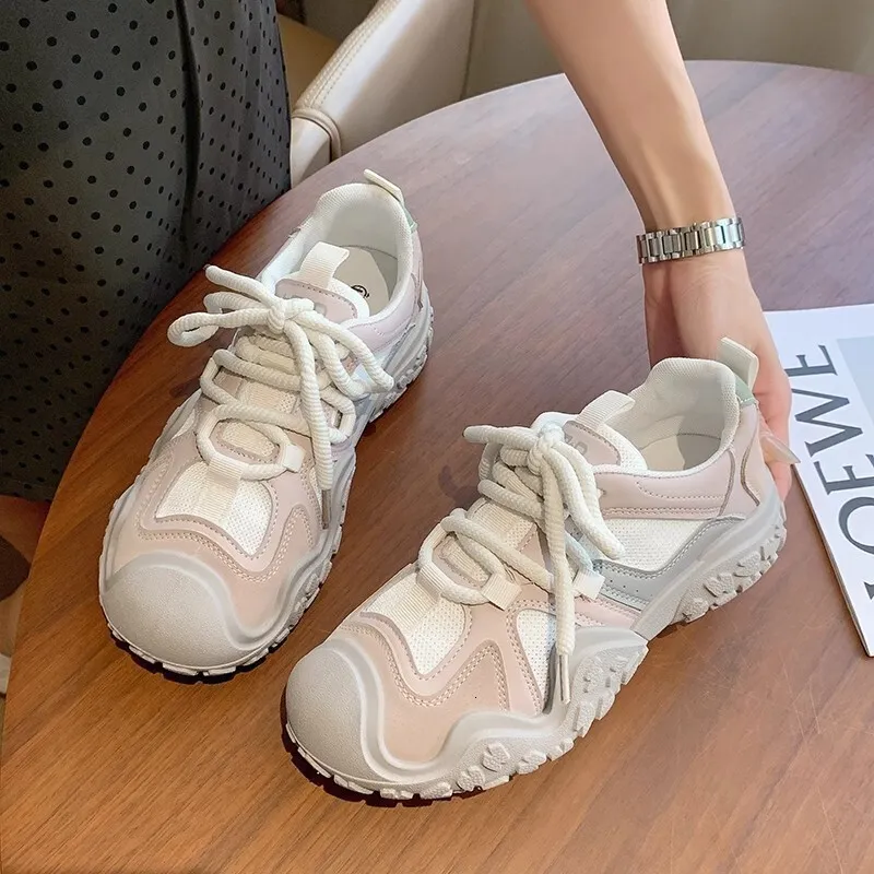 Simone Reiner Estudiante Sports Sports New Summer Breatable Mesh Mesh espesor de fondo Ligero Running White White zapatos