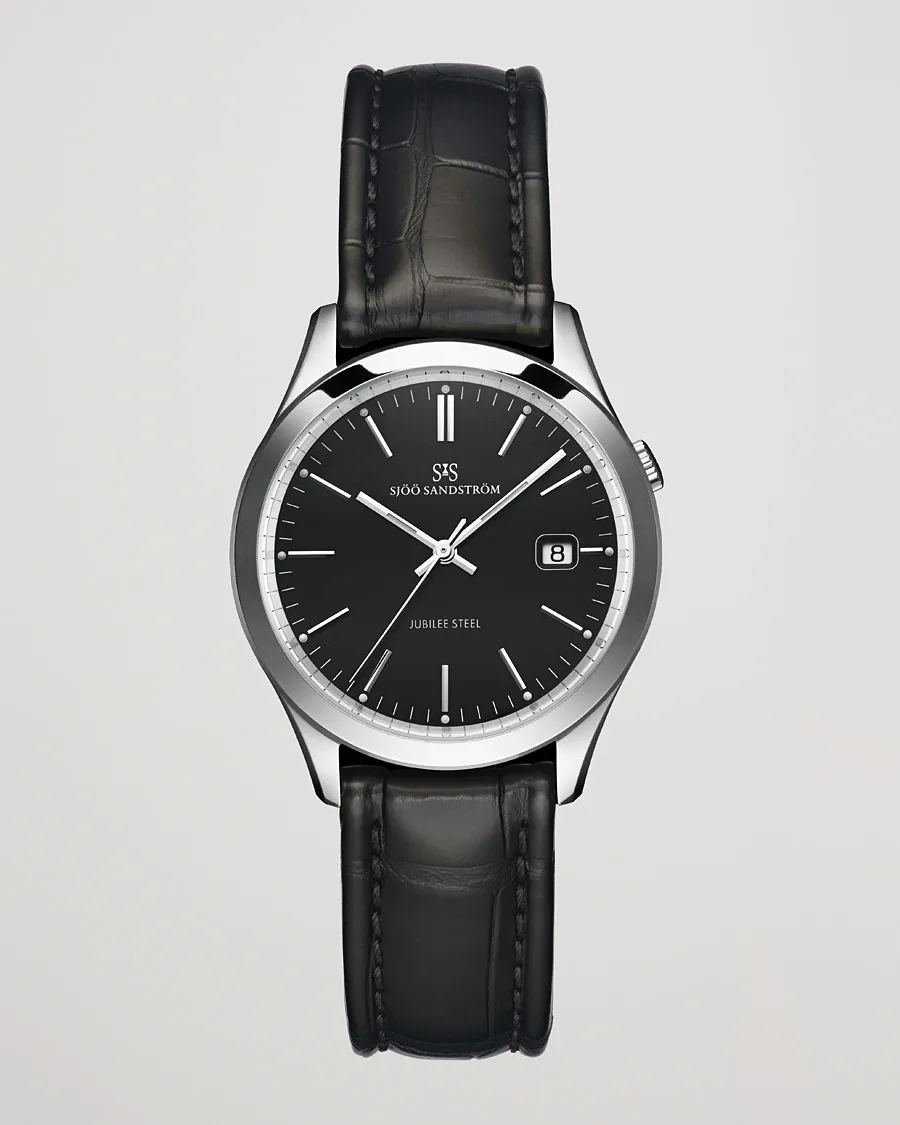 Sjöö Sandström Jubilee Steel Quartz 40mm Black/Black Calf
