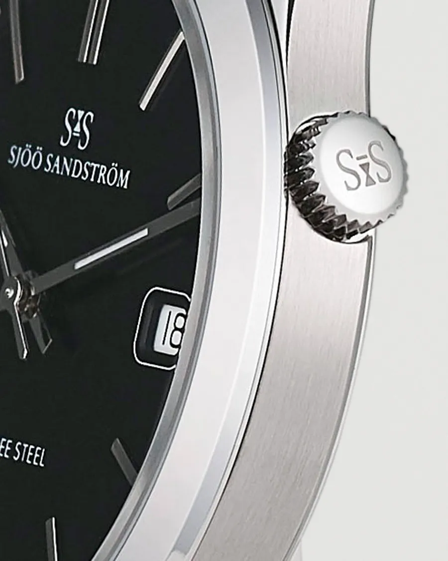 Sjöö Sandström Jubilee Steel Quartz 40mm Black/Black Calf