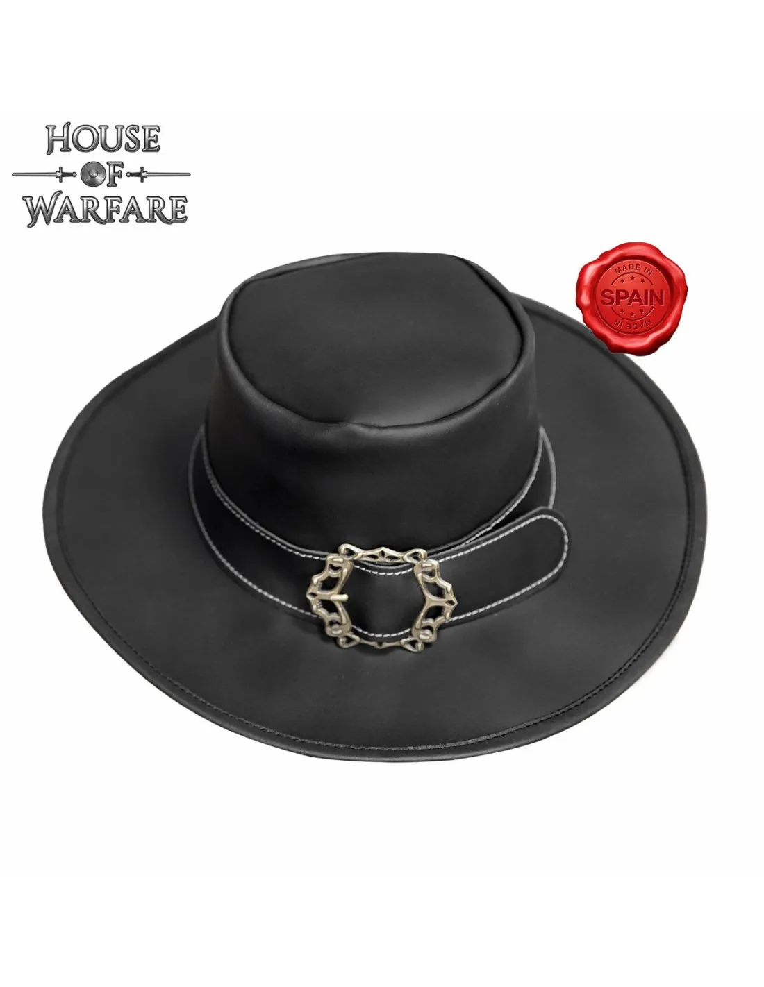 Sombrero medieval Solomón Kane, negro