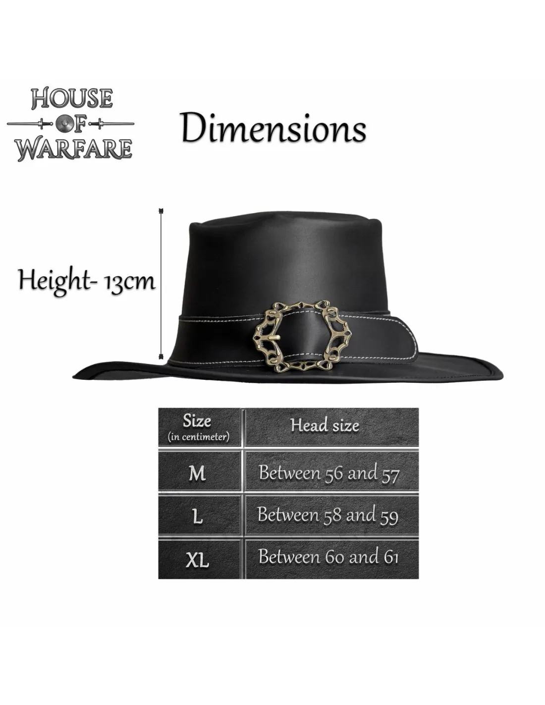 Sombrero medieval Solomón Kane, negro