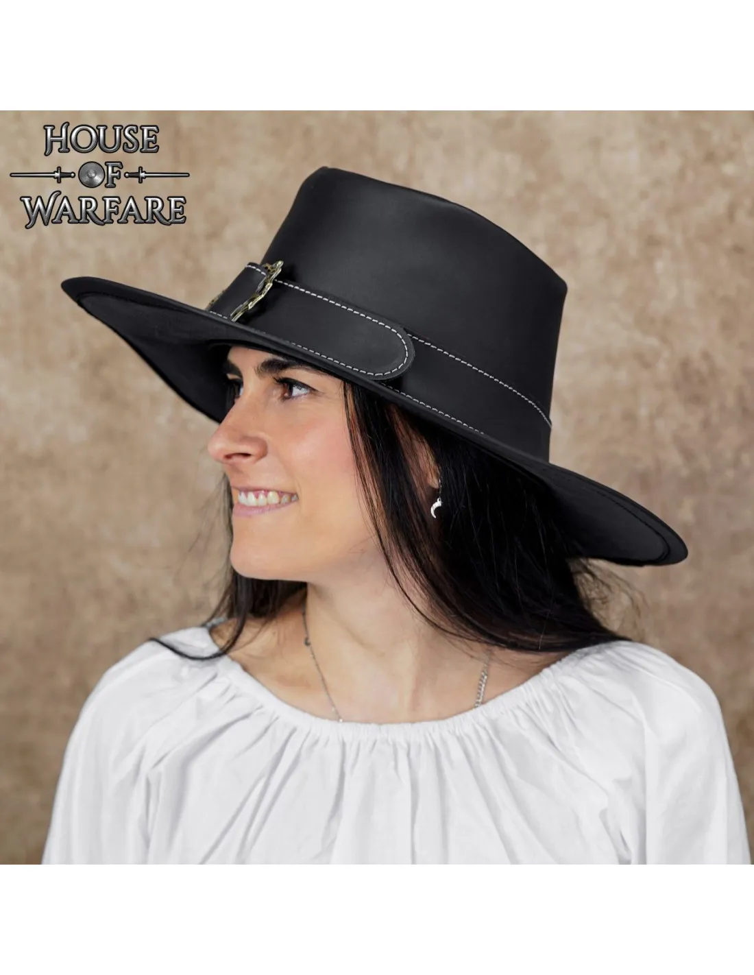 Sombrero medieval Solomón Kane, negro