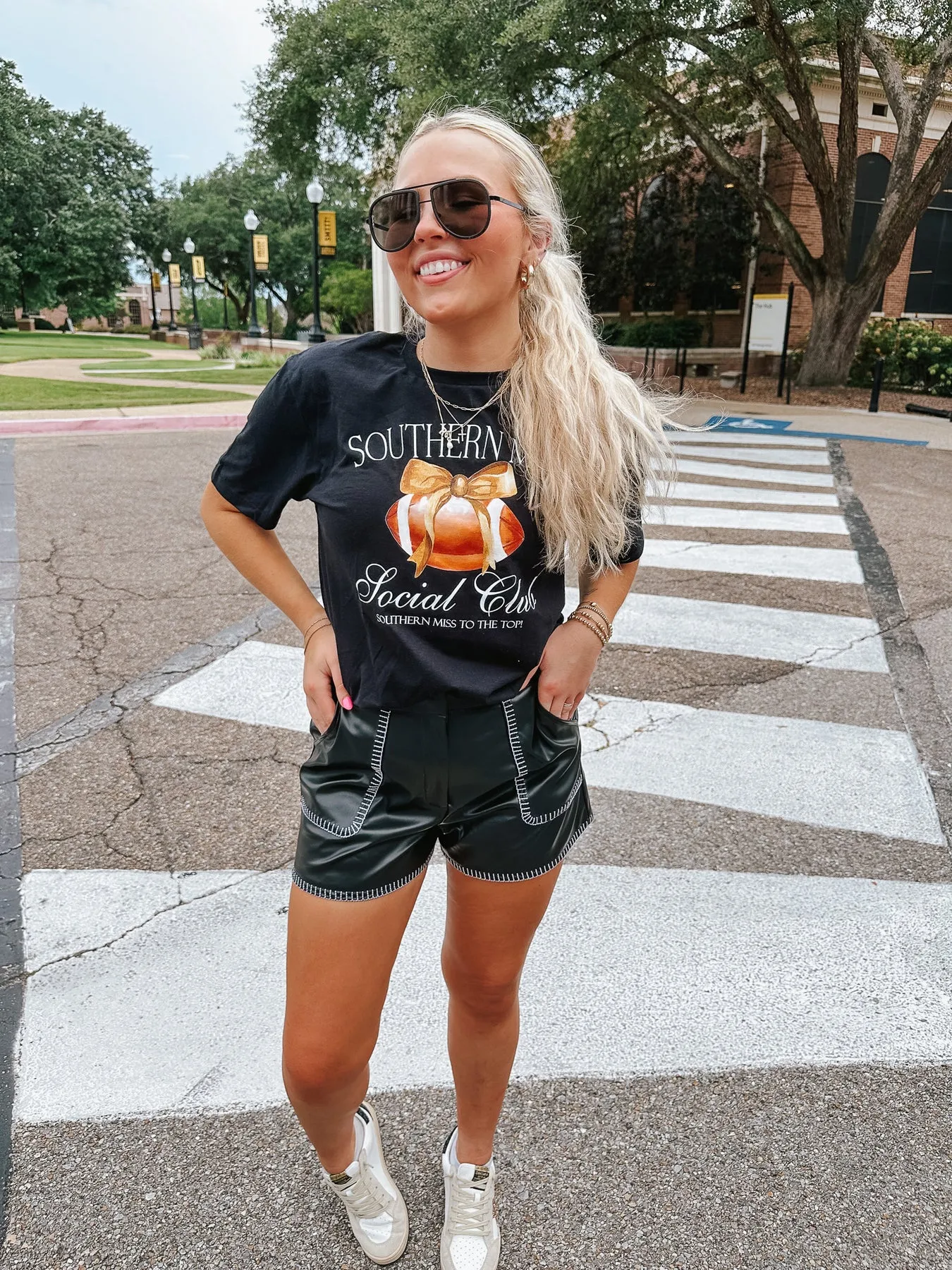 SOUTHERN MISS SOCIAL CLUB TEE IN BLACK